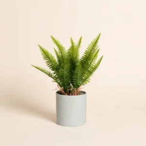 Maceta Plastica Gris con Planta Artificial Sharpa