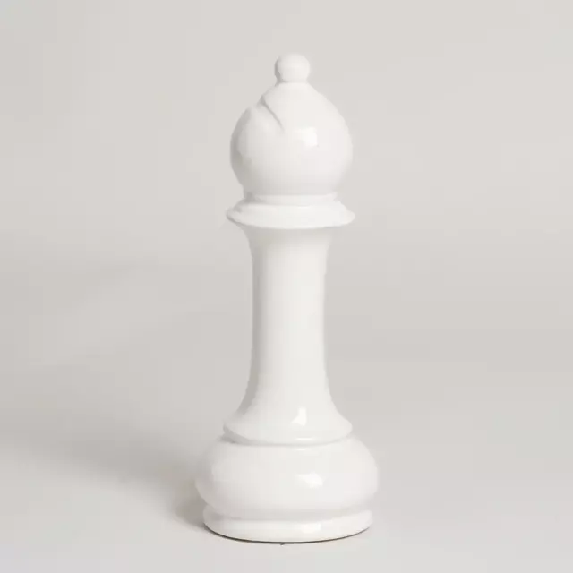 Figura decorativa alfil blanco