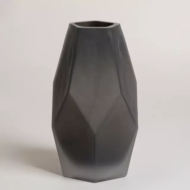 Florero Vidrio Geoma Negro Esfumado Medium
