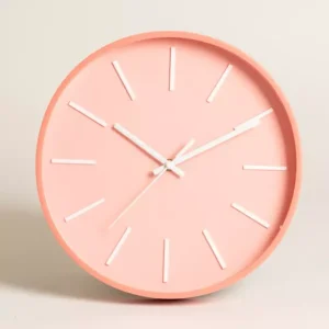 Reloj Redondo Rosa Salmon Agujas Blancas Apolo