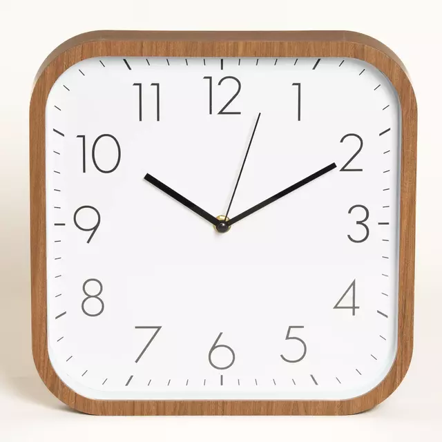 Reloj Cuadrado Woody Simil Madera
