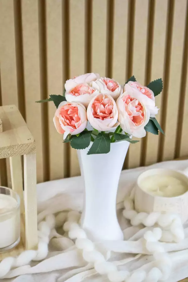 Ramo de Peonias 24cm(Blanco).